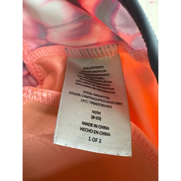 Free Country Tankini Swimsuit Top shelf Bra Cantaloupe Cloud Grey size medium - Picture 5 of 7